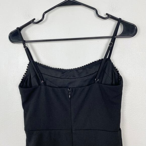 Lulu's Prettiest Presence Black Beaded Sleeveless Bodycon Mini Dress Black Small - Picture 6 of 8